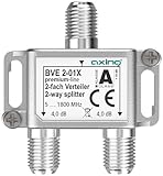 Axing BVE 2-01X 2-Fach Verteiler 4 dB 5-1800 MHz TV Data Internet Kabelfernsehen