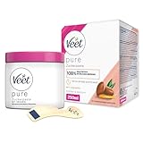 Veet Pure Zuckerpaste mit Arganöl - Sugaring Paste für die Haarentfernung an Körper & Gesicht - 1 x 250 ml inkl. Holzspatel & Stoffstreifen