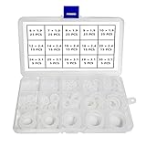 YIXISI 225 Stücke 15 Größen Weiß O-Ringe Sortimentskit, Metrische Dichtungsringe O-Ringe aus Silikon, für Sanitär-Unterlegscheiben und Auto-Schnellreparatur