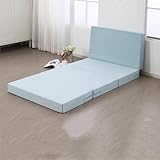 XXIUDEE Faltbare Bodenmatratze, tragbare Kindercouch mit abnehmbarem Bezug, faltbare Spielard-Reisematratze, einfache Lagerung für Camping, Wohnwagen, Gäste, Auto-Zelt (200 x 90 x 10 cm, Blau)