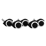 Amstyle Hartbodenrollen 5er Set gebremste Rollen für...