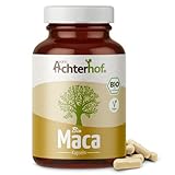 Maca Kapseln Bio 180 Stück | hochdosiert mit je 3000mg Maca-Pulver pro Tagesdosis | vegan | 100% reine Macawurzel aus Peru | vom Achterhof