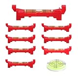 Schnurwasserwaage Set - 8 Schnurwasserwaagen + 1 Mini Wasserwaage mit Grünem Wasserstand Präzisions-Messgerät für Maurerarbeiten, Rohrinstallation Bauarbeiten Profi Niveau für Heimwerker und Profis