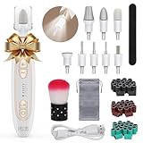 PELCAS Elektrischer Fußnagelfräser Kabelloser Pediküre Nagelbohrer mit LCD Display 5 Geschwindigkeiten Professionelles Maniküre Set Nagelfräser für dicke Fußnägel Hornhaut & Nagelhaut Wiederaufladbar