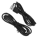 LIFKOME Universelles USB Ladekabel 2 Stück Ersatzkabel mit -Stecker für Elektrorasierer Rasierer Kompakte Bauweise Langlebiges Material Hitzebeständig für Bartschneider