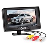 OBEST 4,3' Rückfahrkamera Auto Monitor Bildschirm, Monitor für Rückfahrkamera, V1/V2 Zwei Video-Eingang, LCD Auto Monitor für SUV, Van, KfZ, Truck