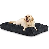 KSIIA Hundebett Grosse Hunde Waschbar, Plüsch Hundekissen flauschig, 105x70cm, rutschfeste Unterseite, Hundematte für große, mittelgroße Hunde, Hundekorb Hundematratze Haustierbett Dunkelgrau