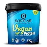 Bodylab24 Vegan Protein Blaubeer-Muffin 1000g, 100% veganes Proteinpulver aus Ackerbohnen, Erbsen- und Kürbiskernprotein, mit 80g Eiweiß je 100g Pulver, ideal für den Muskelaufbau und -erhalt