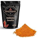 800g Kurkuma Pulver von Krautschmaus, Kurkumapulver gemahlen, Curcuma Gewürz, fein gemahlene Kurkumawurzel, Curcumapulver ohne Zusatzstoffe