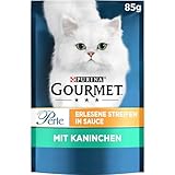 Gourmet Perle Erlesene Streifen Katzenfutter nass, mit Kaninchen, 26er Pack (26 x 85g)