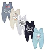 TupTam Baby Unisex Strampler mit Aufdruck Spruch 5er Pack, Farbe: Junge, Größe: 56