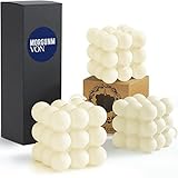 Morgunmvon 3 Bubble kerze, kerzen deko wohnzimmer, sojawachs duftkerzen geschenk, bubble candle für Tischdekoration deko Beige. 3 Sweet Milk(160g/1)