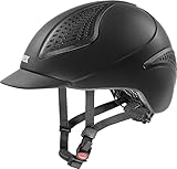 uvex exxential III - Leichter Unisex Reithelm - individuelle Größenanpassung - Black mat M-L