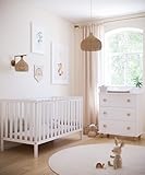zee - Babybett Kinderbett, 2w1 Bett Bambi - mit herausnehmbaren Sprossen, Schutzbeißringe, 3-stufige Höhenverstellung des Rahmens - für Kinder ab 4 Jahren, 140x70 - Weiß