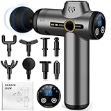 AQXONG Mini Muskelmassagepistole, Tragbares Elektrisches Massagegerät mit LCD Display, 99 Geschwindigkeiten, 8 Massageköpfe, Ultraleise Massagepistole 35DB, Wiederaufladbare Massagepistole