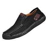 Herren Klassische Mokassins Flache Slipper Bequeme Freizeitschuhe mit Rutschfester Sohle Fahrschuhe Sommer Outdoor Anti-Rutsch Weich Freizeit Loafer Fahren Halbschuhe Trainingsschuhe