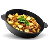 Gusseisen Schmorpfanne 28 cm BRIZOLL Pfanne Servierpfanne Bratpfanne Kasserolle Topf Bräter Bratentopf backofengeeignet induktion Backen Schmoren Braten