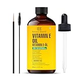 Botanic Hearth Vitamin E Öl (Vitamin E Oil) | 100% rein & natürlich | 35.000 IE | Für Nägel, Haare, Augenbrauen & Wimpern | Inkl. Bürste | Haar- & Körperöl | 2 Fl Oz
