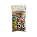 GIZEH 20576 Aktivkohlefilter-Slim Size 6mm Rainbow-50er PE Beutel, Papier