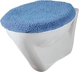 Erwin Müller WC-Deckelbezug mit Schnürung Korfu blau Größe 47x50 cm - flauschig, weich (weitere Farben)