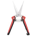 Housolution Gartenschere, Premium Verstärkt Edelstahl Ultra Scharf Multifunktional Needle-Nose Pflanzenschere für Garten Obst & Gemüse, Trimmen Pflanzen Blumen, Schwarz & Rot