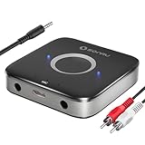 Aux Bluetooth 5.3 Adapter Stereoanlage, SONRU Bluetooth Empfänger Receiver Audio Adapter mit Aux 3.5 mm RCA Kabel Dual AUX Ausgänge für Autoradio Home Stereoanlage