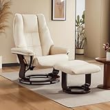 Drehbarer Sofasessel, Freizeitliege, Rindsleder, für Wohnzimmer, Schlafzimmer, Balkon - Bequeme und stilvolle Sitzmöglichkeit