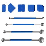 9 Stück Werkzeug Schaber Kit Fugenglätter Set 4 Stk Metallkugel Abzieher 5 Stk Silikon Fugenglätter Silikon Fugenglätter für Badezimmer Küchenfliesen