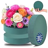 com-four® 3X Steckmasse für Blumengestecke - 16 x 3,5 cm - Steckschaum für Frischblumen - Steckschwamm zum Basteln für Hochzeit, Ostern und Geburtstag (03 Stück - flach)