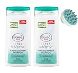 2x Balea med Anti-Schuppen Ultra Sensitive Shampoo (je 250 ml) + Bonus Kopfhautbürste