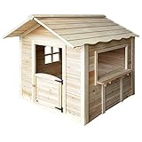 HOME DELUXE - Spielhaus - DER GROßE PALAST Natur -118 x 138 x 132 cm - ohne Bank - FSC zertifiziertes Kinderspielhaus, inkl. Montagematerial I Gartenhaus Holzhaus Kinderhaus