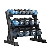 Hovoya Hantelständer Gewichte Tragfähigkeit 500kg Geeignet für Kurzhanteln & Kugelhantel Sets 96 x 48 x 91cm, 3 Regale Hantellagerung (Kurzhanteln nicht im Lieferumfang enthal）