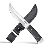 Survival Messer mit verstellbarer Lederscheide, Outdoor Messer, Gürtelmesser für Camping, Angeln, Wandern, Geschenk für Mann und Sammlung.