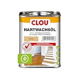 Clou Hartwachsöl farblos: Strapazierfähiges Holzöl für Innenbereiche, 2 in 1 Grundierung & Finish für Arbeitsplatten, Parkett, Treppen & Möbel, 0,75 L