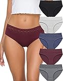 GNEPH Baumwollunterwäsche für Damen, 5er-Pack (218S-Dark-WR)