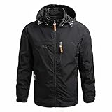 Herren Bergsteigeranzug, Bergsteigeranzug, Mantel, Windbreaker, Outdoor-Sportjacke, Herren-Halstücher für Herren, Winter, Schwarz , M