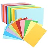 600 Stück Moderationskarten, 12.7 * 7.6cm Karteikarten Lernkarten Blanko DIY Papier Karten für Büro Schule Präsentation und Moderation(10 Farben,150g/qm)