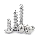 SHUNCHG 50 Stück M4 x 18mm Selbstschneidende Diebstahlsichere Schrauben Edelstahl, Torx Linsenkopfschrauben Edelstahl, 304 A2 V2A Rundkopf Holzschrauben Edelstahl Vollgewinde