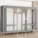 Multifunktionaler Kleiderschrank aus Segeltuch – Tragbarer Stoffschrank mit Regalen & hängendem Ra Faltschrank für Schlafzimmer Aufbewahrung 84 x 46 x 173 cm & platzsparende Lösung