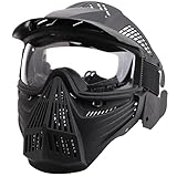 Gunyoo Airsoft Maske Vollgesicht Paintball Maske mit Augenschutz Schlagfest für Halloween Cosplay Film Requisiten Paintball CS Spiel