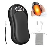 Handwärmer Elektrisch 10000 mAh, Taschenwärmer Wiederverwendbarer Tragbare Wiederaufladbar Power Bank USB Hand Warmers Wintergeschenk Outdoor-Sportarten für Damen Kinder (Grau)