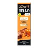 Lindt Schokolade HELLO Tafel Vegan Salted Caramel | 100 g Tafel | Vegan mit Kakao, Mandelmark, Karamellzucker und einem Hauch von Salz | Schokoladengeschenk