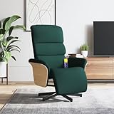 Gecheer Massagesessel mit Fußteil Dunkelgrün Stoff, Sessel Wohnzimmer Fernsehsessel Liegesessel für Entspannung Homeoffice Leseecke356617