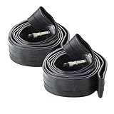 Fischer Fahrradschlauch X2 mittel in 26 Zoll, ETRTO-Norm: 40/62-559, Dunlop Ventil, 2 Stück, Schwarz