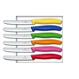 Victorinox 6 Stück Tafelmesser Swiss Classic Bunt gemischt Tomaten