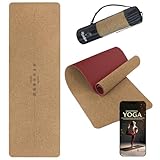 ALPIDEX Kork Yogamatte 183 x 61 x 0.6 cm E-Book Fitness...