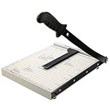 COOCHEER Papierschneider, Profi A4 Fotoschneider Hebelschneider Papierschneidemaschine Schneidegerät für Schule & Büro, Weiß Grifflänge: 47 cm