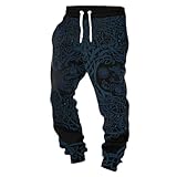 Generisch Jogginghose Weites Bein Herren Baggy Jogger Stretch Jogginghosen Warme Lang Sporthose mit Motiv Straight Sporthosen Lässig Jogging Hosen Streetwear Jogger Hose Weich Sweatpants