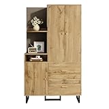 Cenbunsh Kompaktgarderoben,Flurgarderobe,Dielenschrank Wandschrank Regal Diele und Flur Kleiderschrank mit gepolsterten Paneelen Schuhschrank, (BxHxT): 110x186x38 cm