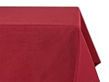 BEAUTEX fleckenabweisende und bügelfreie Tischdecke - Tischtuch mit Lotuseffekt - Tischwäsche in Leinenoptik, Eckig 110x160 cm, Bordeaux